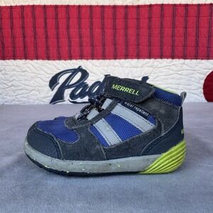 Size 5c - Merrell Boys Bare Steps Ridge High Top Sneakers Tennis‎ Shoes Blue